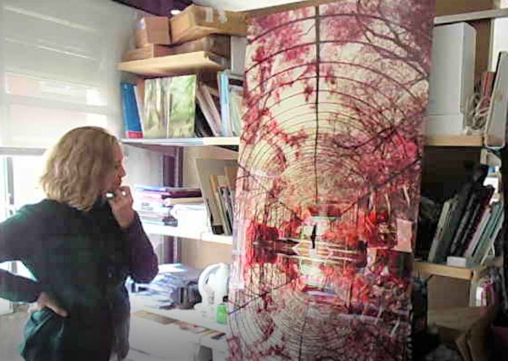 Visual artist Mónica Sánchez Robles in her studio